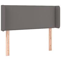 vidaXL Hoofdbord met randen 103x16x78/88 cm kunstleer grijs, hoofdeinde, houten hoofdeinde, bedonderdeel, houten hoofdbord, slaapkamermeubel