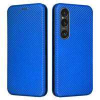 Sony Xperia 1 VI Flip Hoesje - Koolstofvezel - Blauw