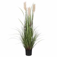 Mica Decorations - gras kunstplant - groen/creme - H120 x D45 cm   -