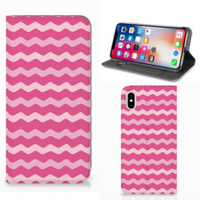 Apple iPhone Xs Max Hoesje met Magneet Waves Pink - thumbnail