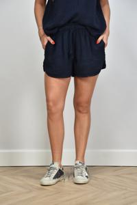 Xirena short Starla met rijgsluiting in katoen blauw