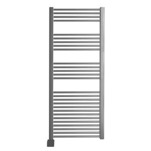 Sanicare elektrische design radiator 60x172cm zilvergrijs met Bluetooth en thermostaat links zwart