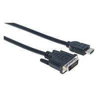 Manhattan 372510 HDMI-stekker op DVI-D 24+1 stekker Dual Link 3 m zwart