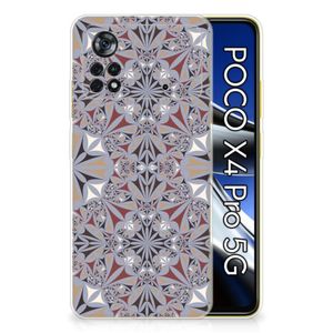 Xiaomi Poco X4 Pro 5G TPU Siliconen Hoesje Flower Tiles