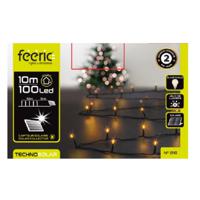 Kerstverlichting - warm wit - 10 meter - 100 led lampjes - zwart snoer - solar - thumbnail