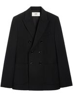 AMI Paris blazer croisé à revers pointus - Noir