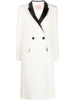 TWINSET contrast-lapels double-breasted coat - Blanc