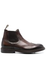 Doucal's perforated leather ankle boots - Marron