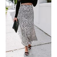 Dames Gloed Lange rok Polyester Maxi Wit Rokken Afdrukken Lente zomer Dagelijks Afspraakje Modieus Casual Meermin S M L