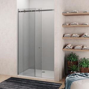 Lacus Schuifdeur Caprera 8 mm Helder Glas Anti-Kalk Chroom Aluminium Profiel - Schuifdeur Caprera 120x210 cm Helder Glas