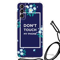 Samsung Galaxy S21 FE Anti Shock Case Flowers Blue DTMP - thumbnail