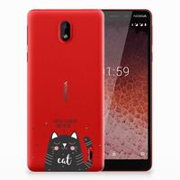 Nokia 1 Plus Telefoonhoesje met Naam Cat Good Day