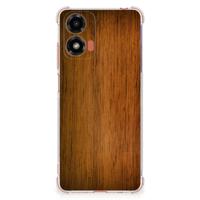 Motorola Moto G24 | G24 Power | G04 Stevig Telefoonhoesje Donker Hout - thumbnail