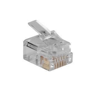 ACT TD106R RJ12 Modulaire Connector | Ronde kabel | Soepele Aders | 25 stuks