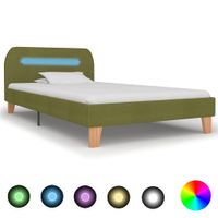 Bedframe met LED stof groen 90x200 cm - thumbnail