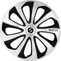 Sparco wieldoppen Sicilia 13 inch ABS zilver/zwart set van 4