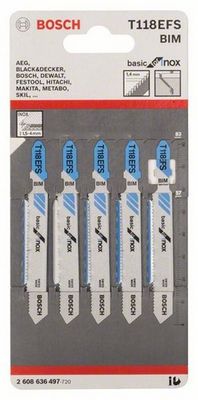 Bosch 2 608 636 497 decoupeerzaag-, figuurzaag- & reciprozaagblad Decoupeerzaagblad Bimetaal 5 stuk(s)