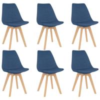 Vidaxl Eetkamerstoelen 6 St Stof Blauw
