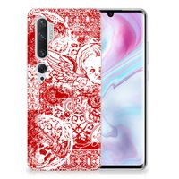 Silicone Back Case Xiaomi Mi Note 10 Pro Angel Skull Rood - thumbnail