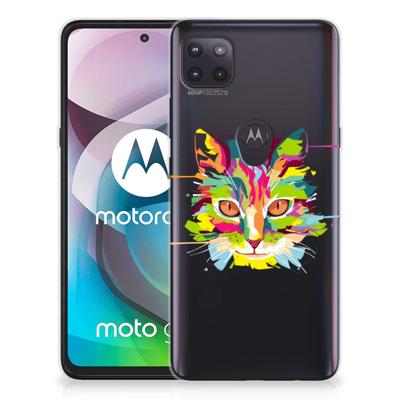 Motorola Moto G 5G Telefoonhoesje met Naam Cat Color Motorola Moto G 5G Telefoonhoesje met Naam Cat Color