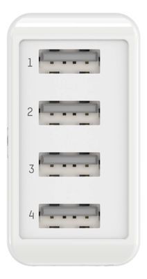 Ansmann HomeCharger HC430 USB-oplader 30 W Thuis Uitgangsstroom (max.) 6000 mA Aantal uitgangen: 4 x USB 2.0 bus A