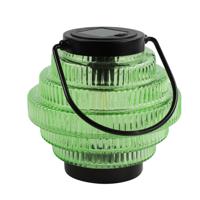 Tuin lantaarn Jardin - solar - groen/zwart - D16 x H16 cm - metaal/glas - buitenverlichting