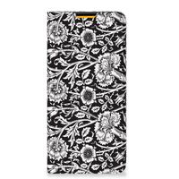 Samsung Galaxy M52 Smart Cover Black Flowers - thumbnail