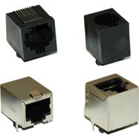 encitech RJJ-44NF-RA RJ45-connector 2101-0100-11 Bus, inbouw horizontaal Aantal polen 4P4C Zwart 1 stuk(s) - thumbnail