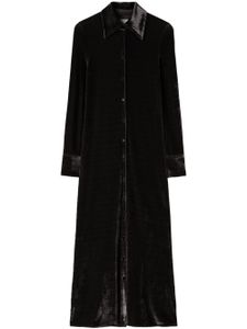 Jil Sander robe-chemise longue en velours - Noir