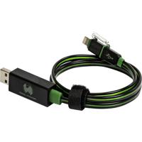 RealPower USB-kabel USB 2.0 USB-A stekker, Apple Lightning stekker 0.75 m Groen Met LED 185962 - thumbnail