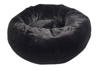 Foeiii hondenmand cozy pluche relax donut zwart 60x22x22 cm - thumbnail