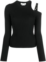 Blumarine sweat crop nervuré à détails d'œillets - Noir