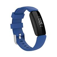 By Qubix - Compatible met Fitbit Inspire 2 & Ace 3 - Sportbandje met gesp - Maat: Large - Donkerblauw - Compatible fitbit bandje