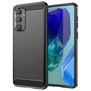 Samsung Galaxy M55/F55/C55 Geborsteld TPU Hoesje - Koolstofvezel - Zwart