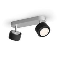 Philips myLiving 2 x Ferano LED-spot, zwart, metaal, 4,3 W, 430 lumen per spot, equivalent aan 37 W, warmwit