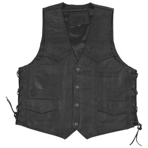 MODEKA Gilet Biker, Leren, Zwart