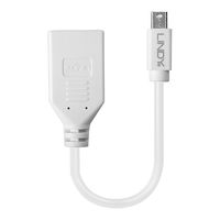 LINDY 41021 DisplayPort / Mini-displayport Adapterkabel [1x DisplayPort bus - 1x Mini-DisplayPort stekker] Wit 15.00 cm - thumbnail