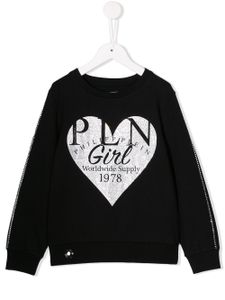 Philipp Plein Junior sweat à motif de cœur - Noir