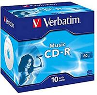 Verbatim muziek-CD-R met 80 minuten - 16x brandsnelheid, 10 Pack Jewel Case