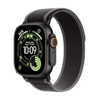 Apple Watch Ultra 3 GPS + Cellular 49 mm Premium hardloop- en multisport-smartwatch met robuuste kast van zwart titanium, zwart/houtskool Trail‑bandje (S/M) Gezondheid en conditie uitgebreid bijhouden