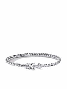 David Yurman bracelet Cable Buckle en or blanc 18ct orné de diamants - Argent