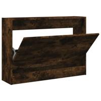 vidaXL Schoenenkast 80x21x57 cm bewerkt hout gerookt eikenkleurig, opbergrek voor schoenen, opbergstellage voor schoenen, schoenenordener