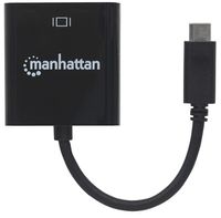 Manhattan 152020 DisplayPort / USB Adapter [1x USB 3.2 Gen 2 stekker C (USB 3.1) - 1x DisplayPort bus] Zwart Kleurcodering, Flexibel, Folie afscherming, UL - thumbnail