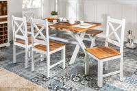 Elegante eetkamerstoel LONG ISLAND mangohout in landelijke stijl - 39779