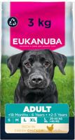 Eukanuba Hondenvoer Droog met verse kip voor grote rassen, premium droogvoer voor volwassen honden, 3 kg