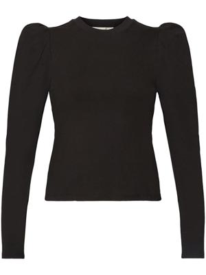 FRAME Blouse van biologisch katoen met pofmouwen - Zwart