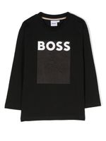 BOSS Kidswear t-shirt en coton à manches longues - Noir