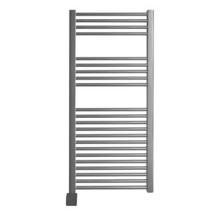 Sanicare elektrische design radiator 60x112cm zilvergrijs met Bluetooth en thermostaat links chroom