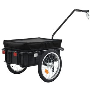 VidaXL Fietstrailer/trekwagen 155x60x83 cm staal zwart