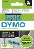 Dymo D1 tape 12 mm, zwart op groen - thumbnail